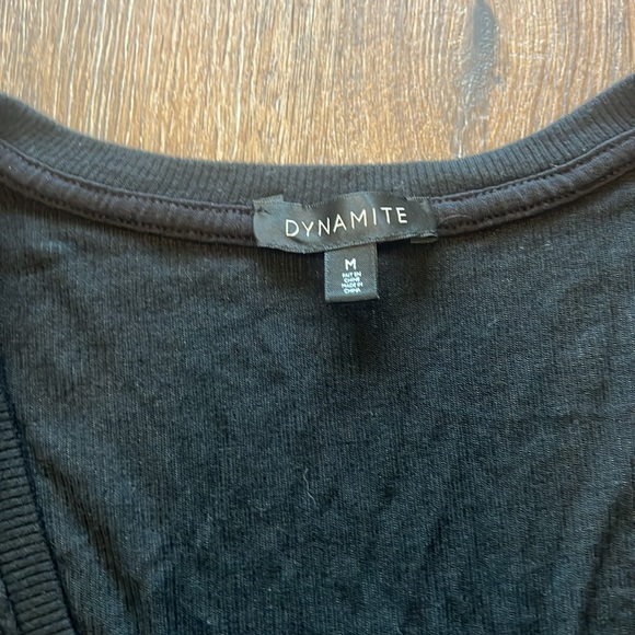 Dynamite v-neck black bodysuit with long sleeves - Picture 4 of 6